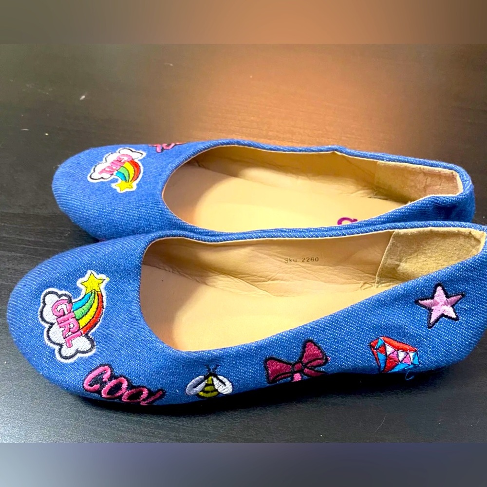 Josmo Blue Girls Slip-On Shoes Size 2 New